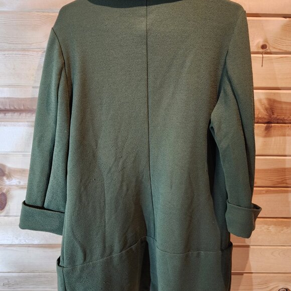 French Mauve Open Front Cardigan • Olive Green Knit • Women’s XL - Picture 3 of 8